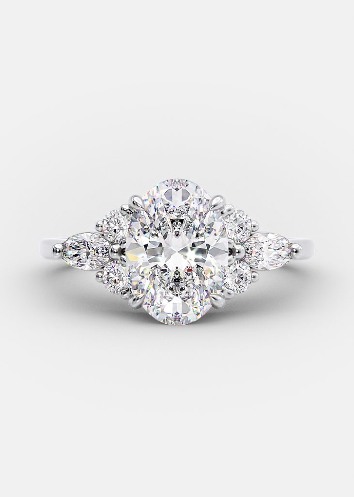 Amrit 1.70 carat oval cut engagement ring