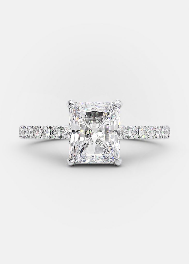 Anais 1.70 carat radiant cut engagement ring