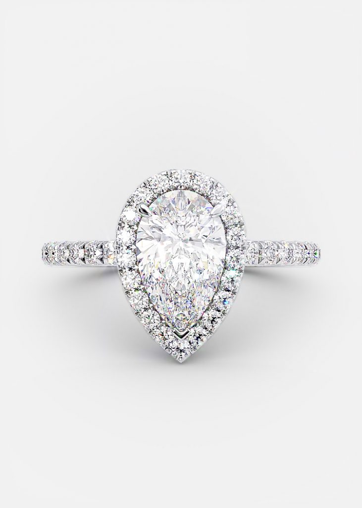 Cameron pear shaped engagement ring