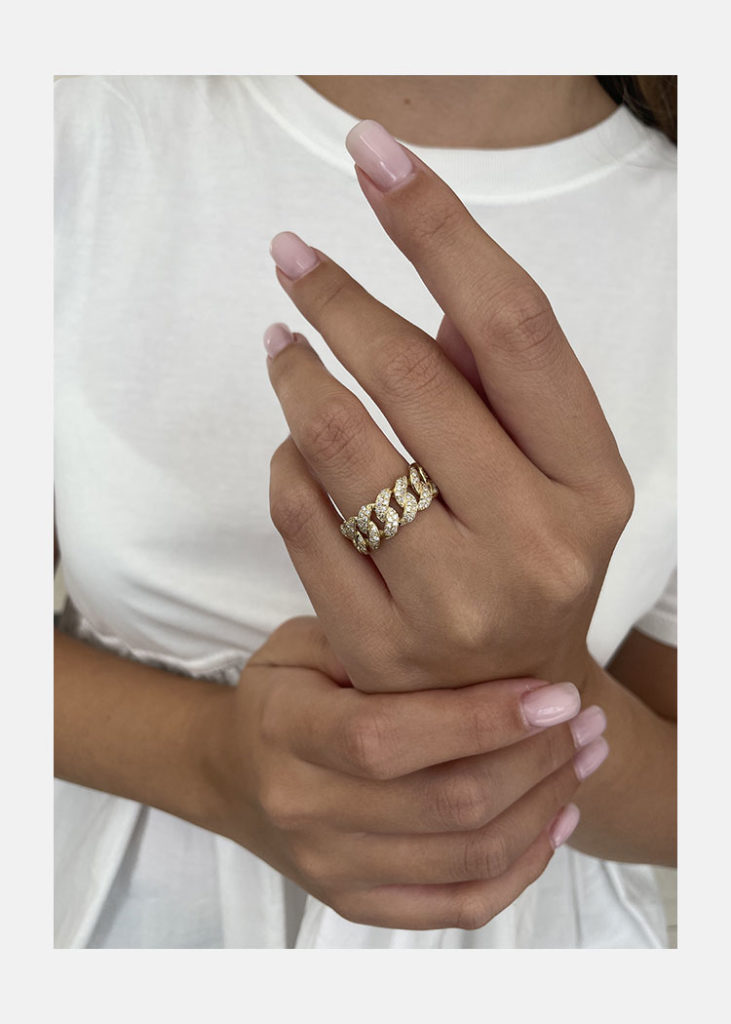 Chain Ring 0.65 Ct Dainty Diamonds
