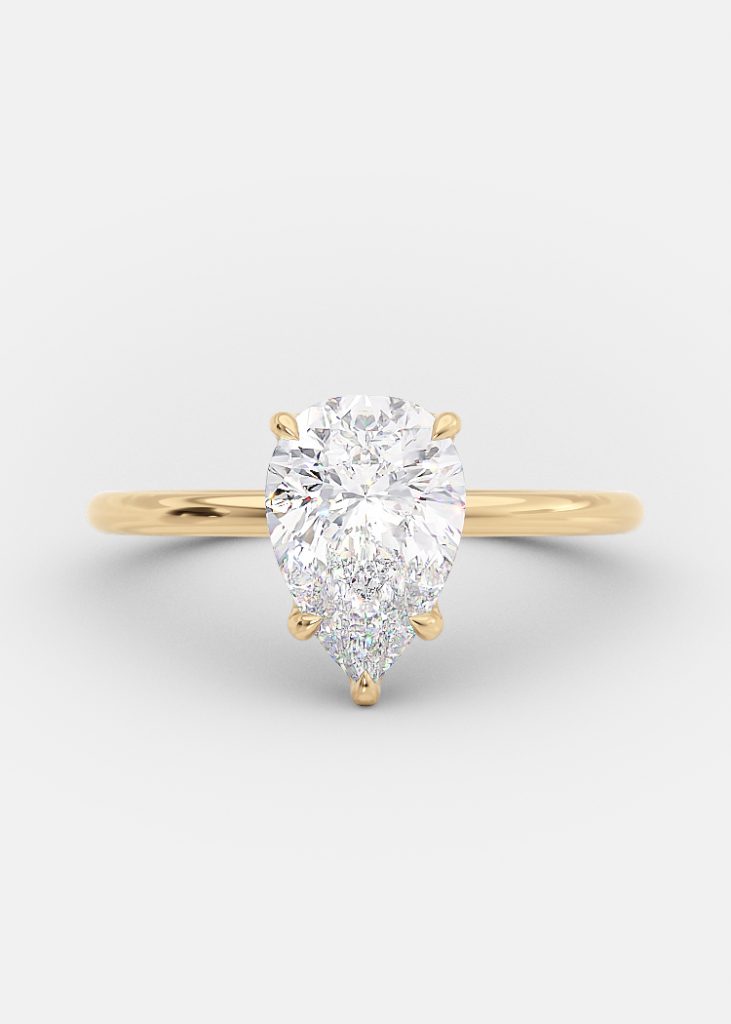 Dallas 1.51 carat pear cut engagement ring