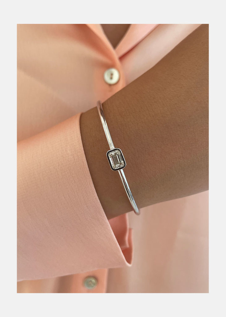 Emerald Bezel Bangle
