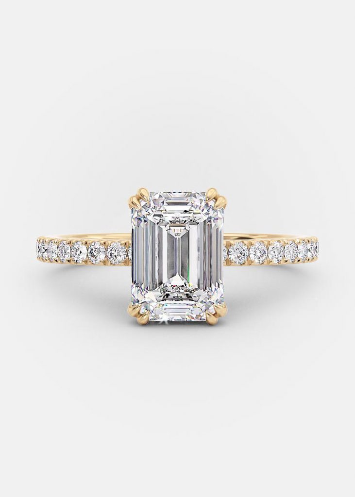 Hudson 1.40ct emerald cut lab diamond engagement ring