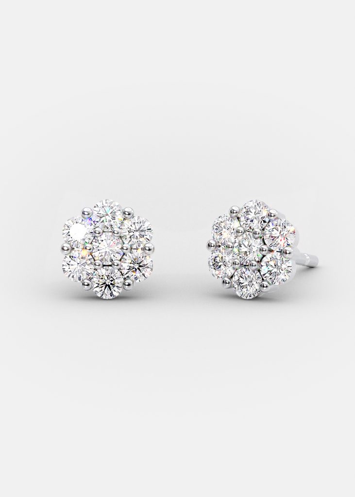 Les fleurs 1.60 carats diamond studs