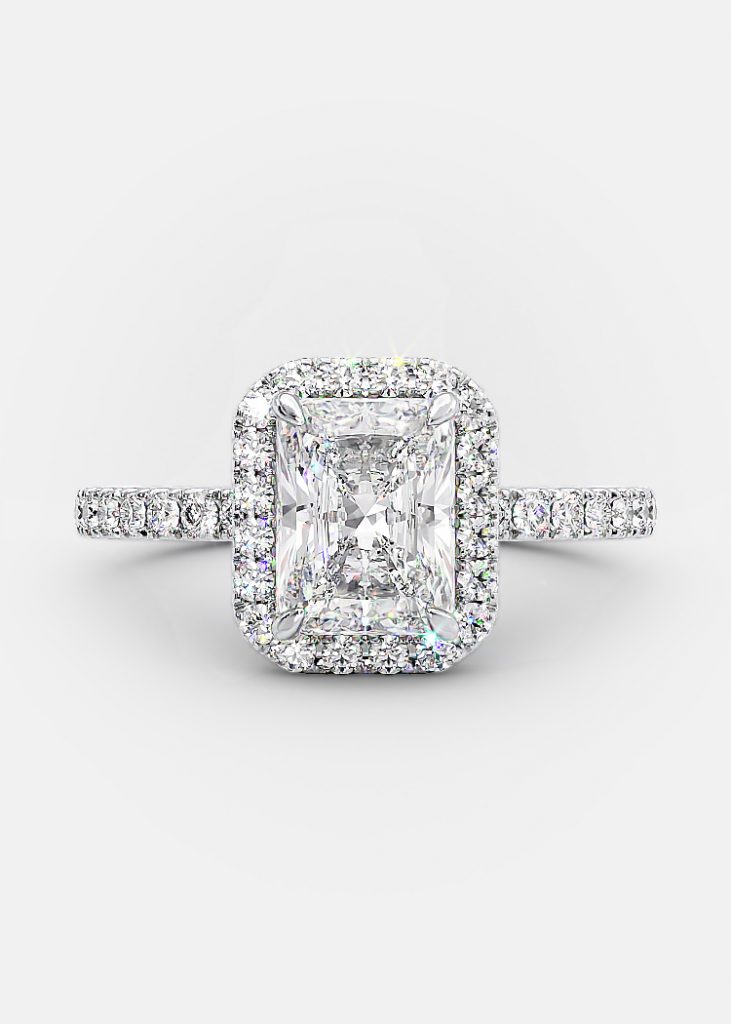 Lillie 1.80 Ct radiant diamond engagement ring