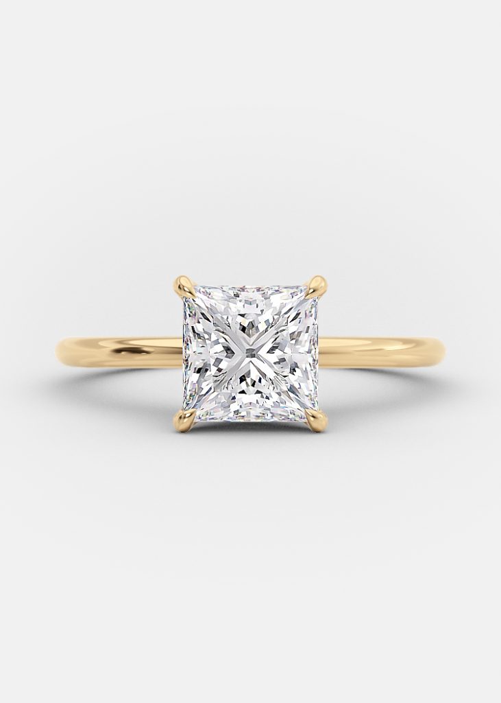 Marina 1.5 Ct princess cut engagement ring