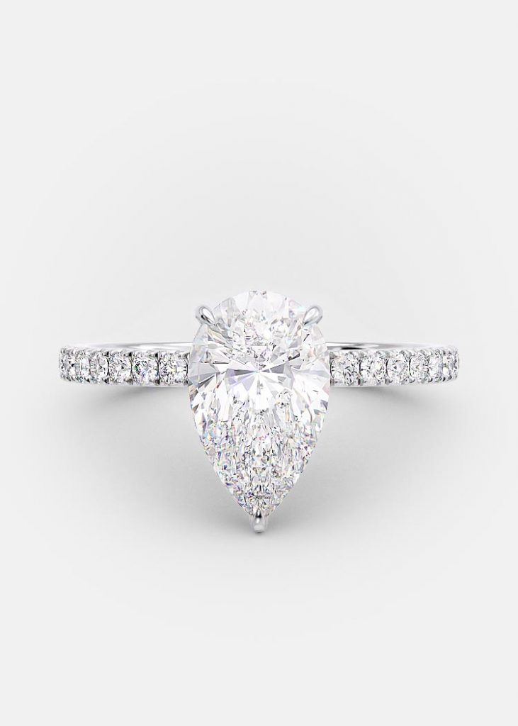 Matilda 1.70 carat pear cut engagement ring
