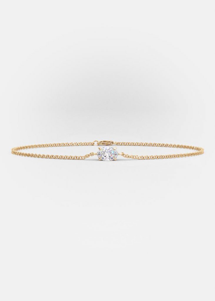 Oval Single Diamond Bracelet
