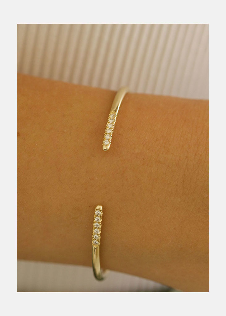 Pave diamond bangle