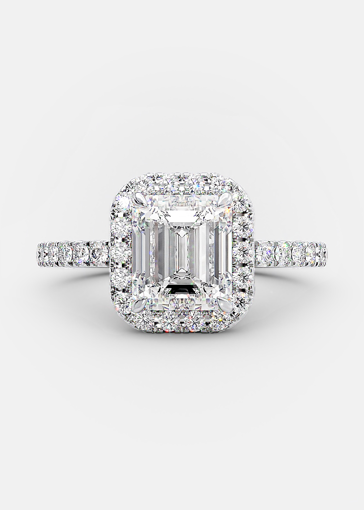 Sevilla 1.80 Ct emerald cut engagement ring