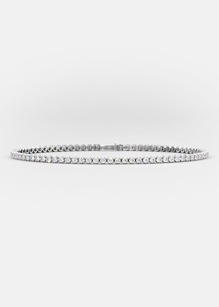 Tennis bracelet illusion: 1.8 ct round brilliant diamonds