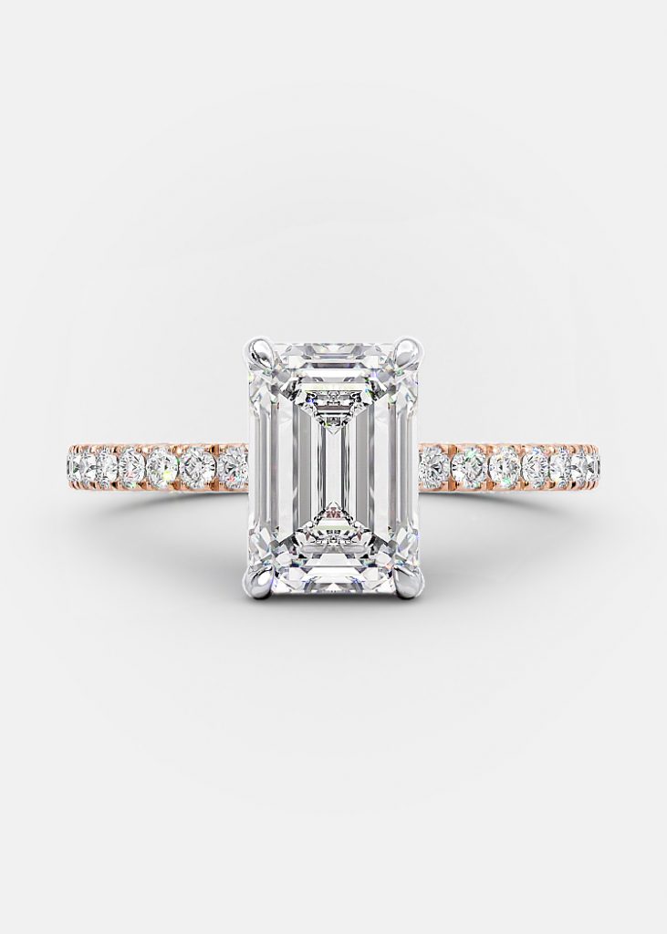 Tess 1.50 Ct emerald lab diamond engagement ring