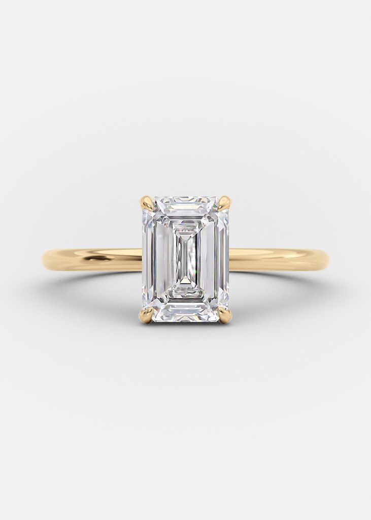 Valentina 1.5 Ct lab diamond emerald engagement ring